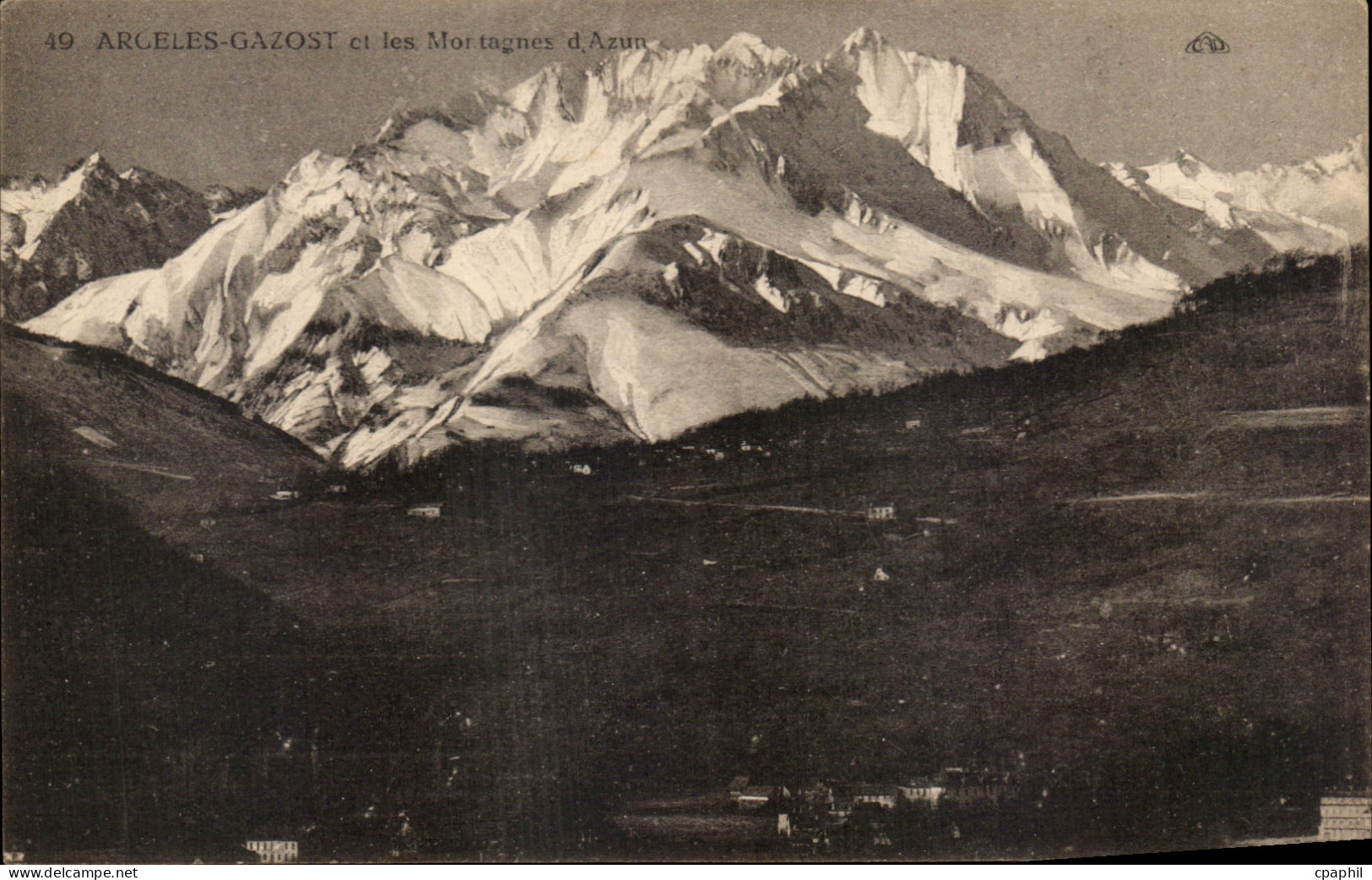 CPA Argeles Gazost et les montagnes d'Azun
