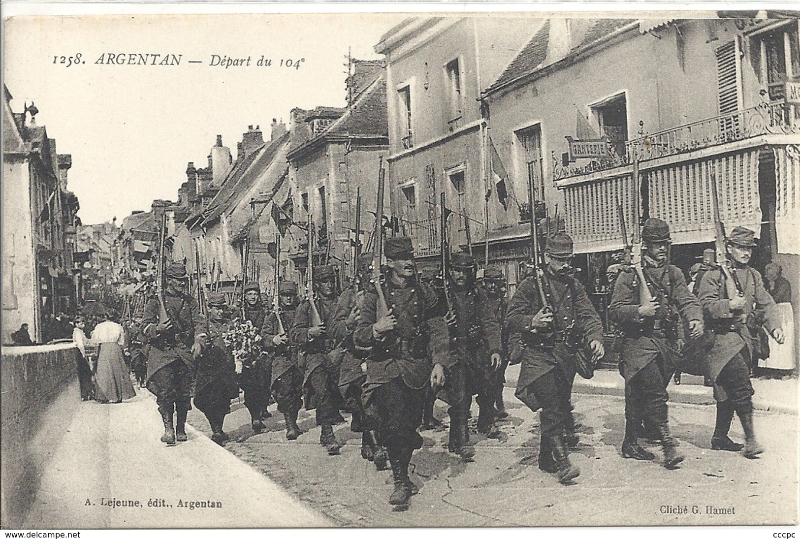 CPA Argentan Départ du 104e