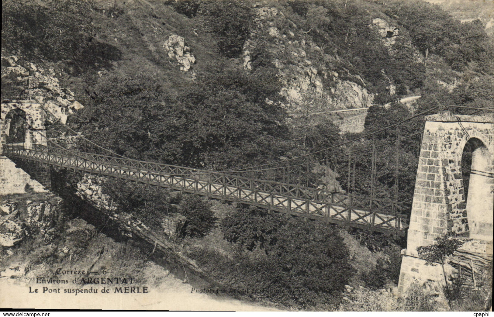 CPA Argentat Le Pont Suspendu De Merle