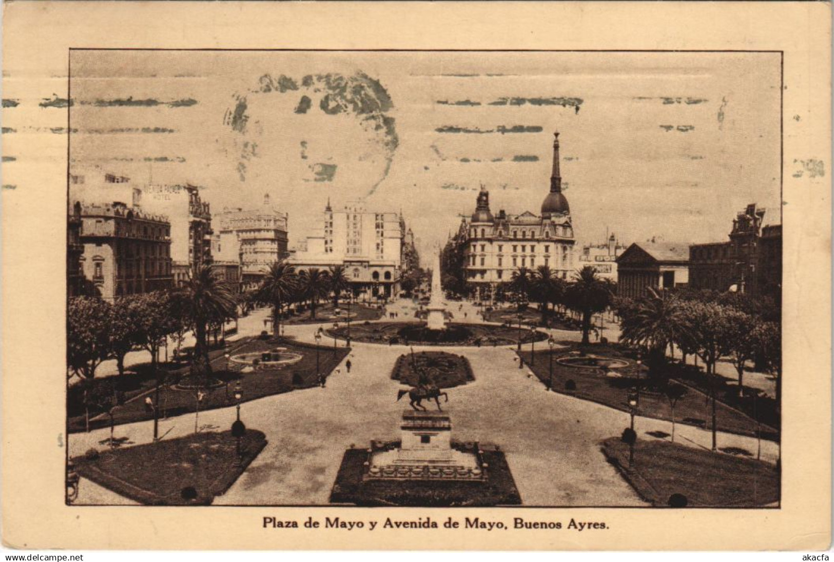 CPA ARGENTINA Buenos Aires Plaza de Mayo y Avenida de Mayo (1057532)