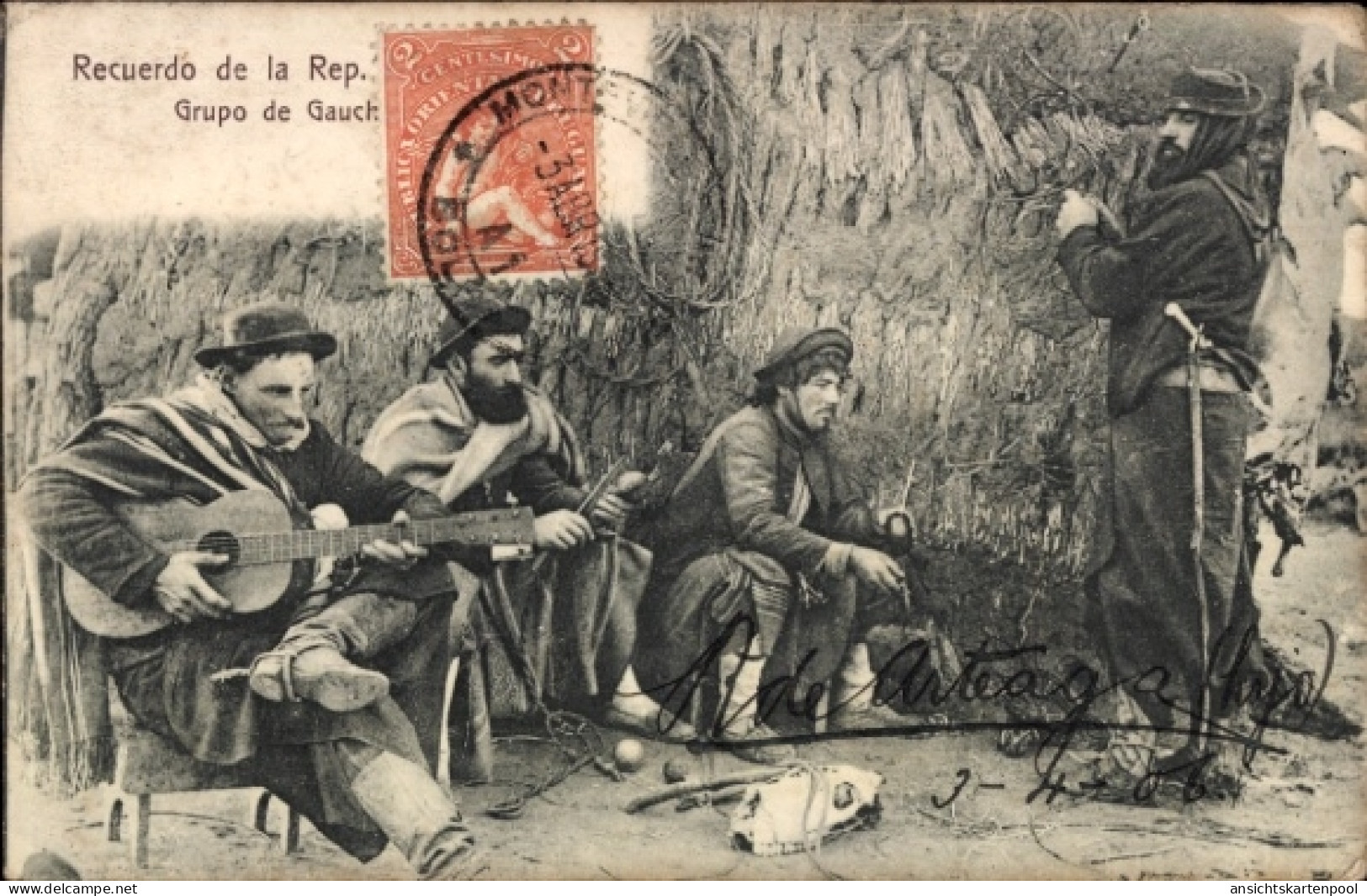 CPA Argentinien, Gauchos, Gitarre