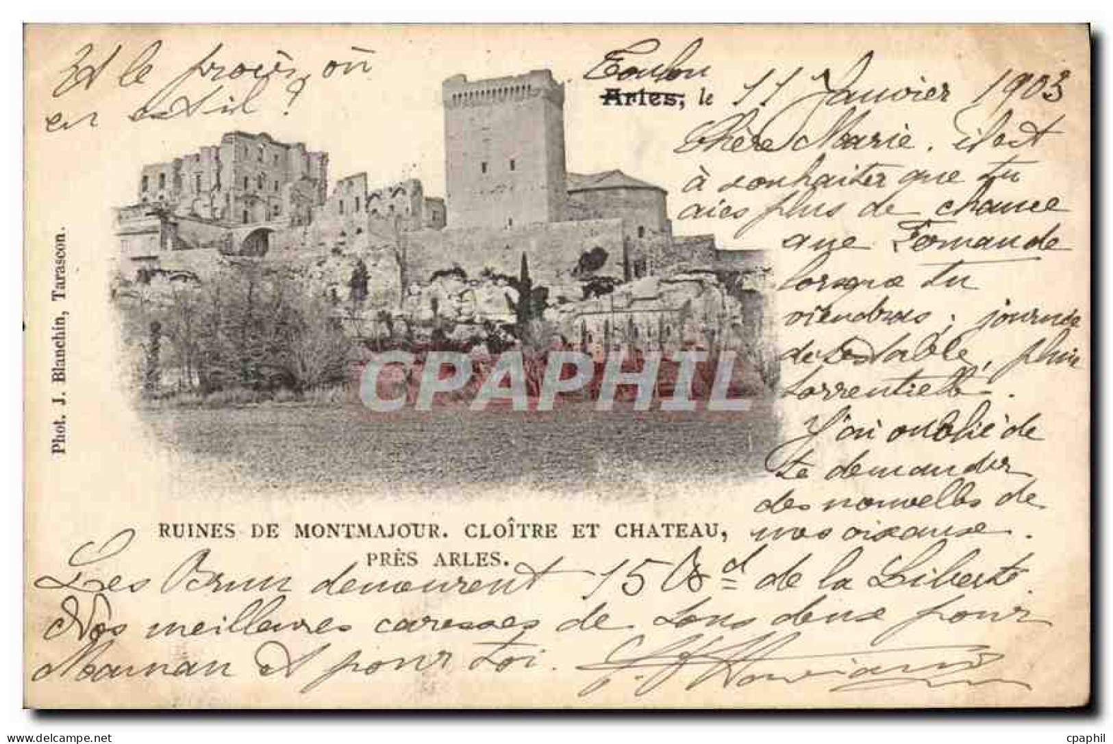 CPA Arles Ruines de Montmajour Cloitre et chateau pres Arles