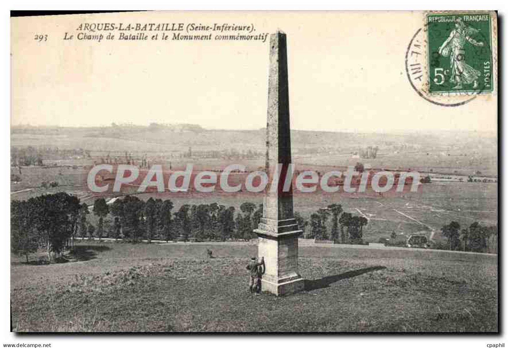CPA Arques La Bataille Le Champ De Bataille Et Le Monument