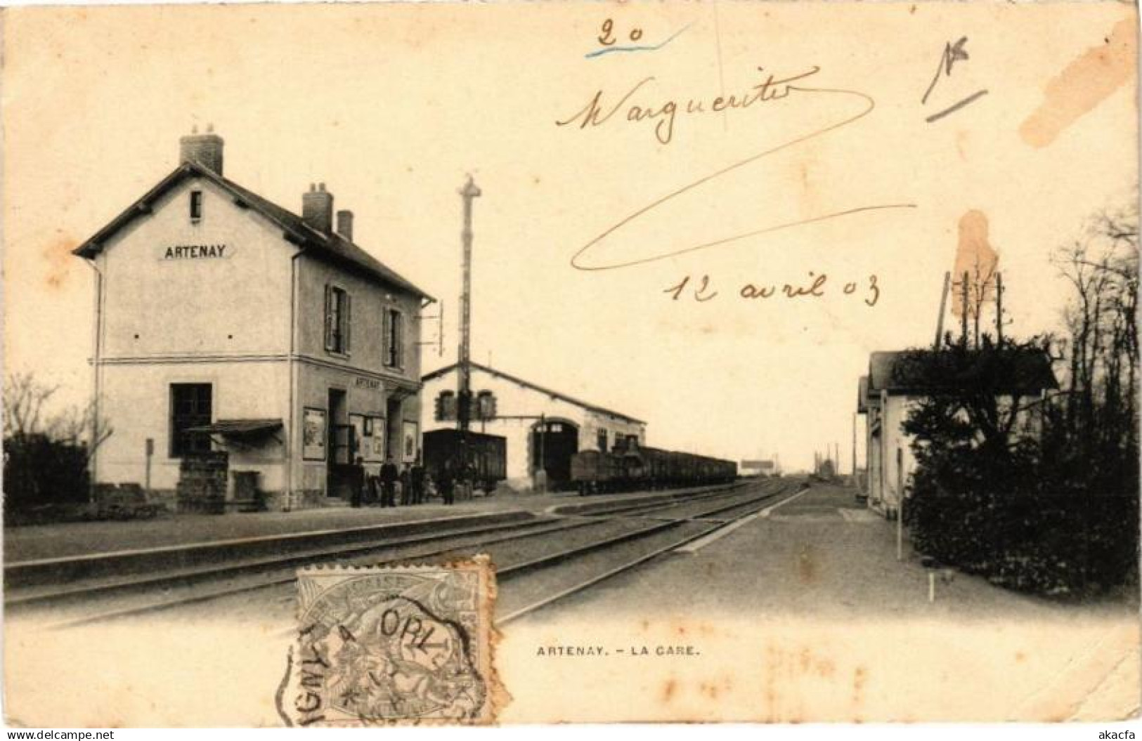 CPA ARTENAY - La Gare (210212)