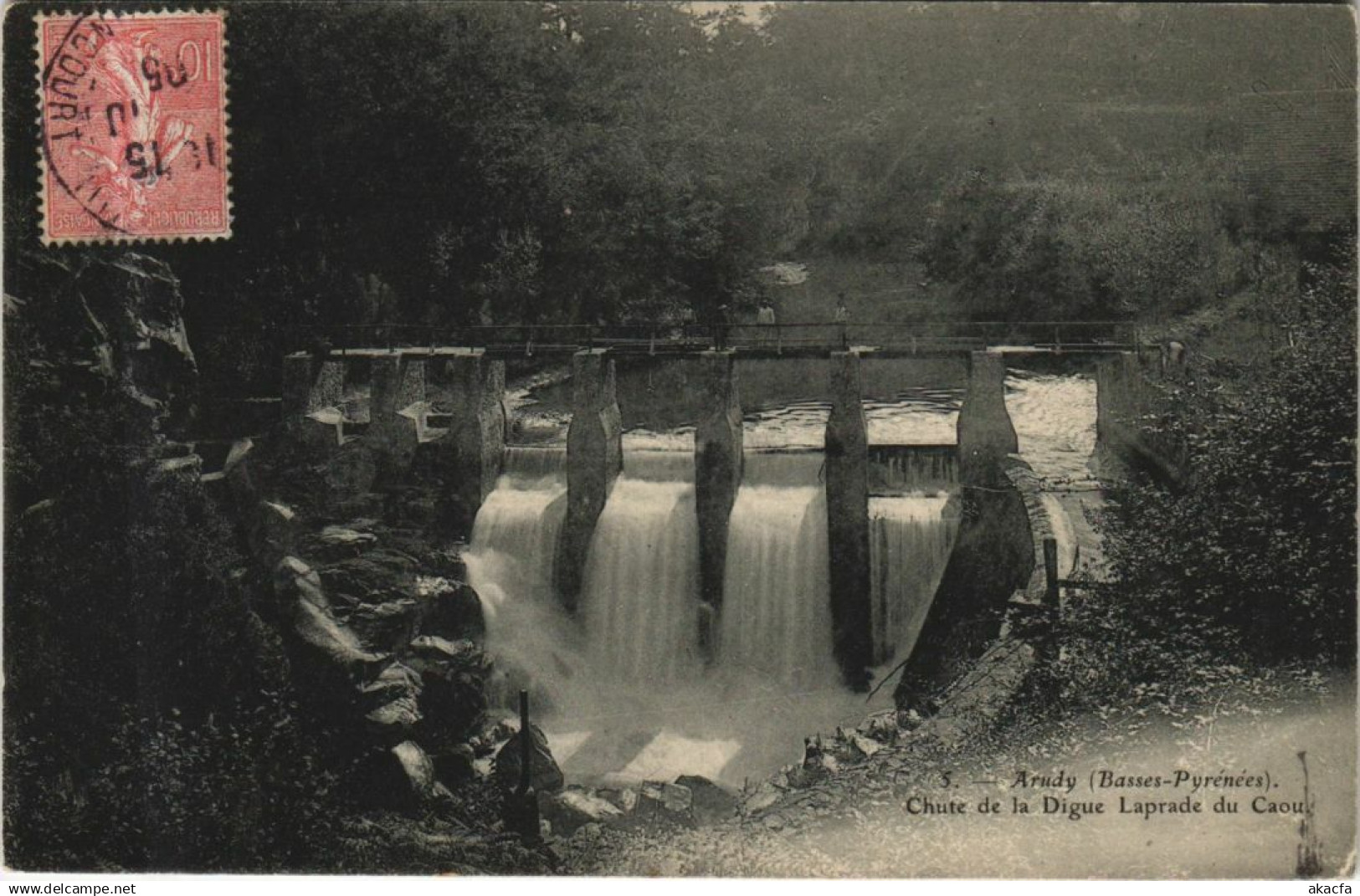 CPA ARUDY Chute de la Digue Laprade du Caou (1163669)