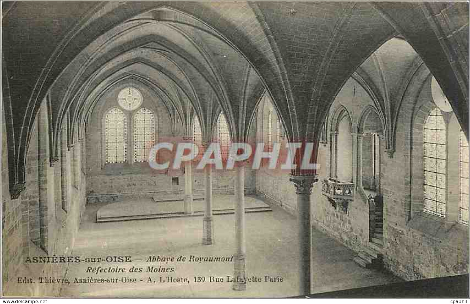 CPA Asnieres sur Oise Abbaye de Royaumont Refectoire des Moines