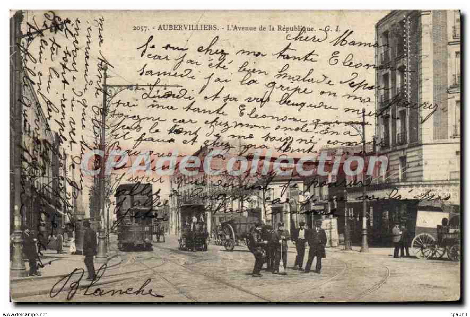 CPA Aubervilliers L'Avenue de la Republique