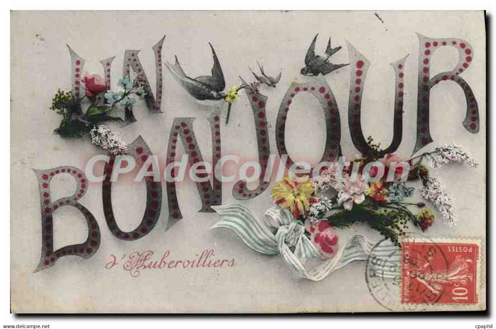 CPA Aubervilliers un bonjour