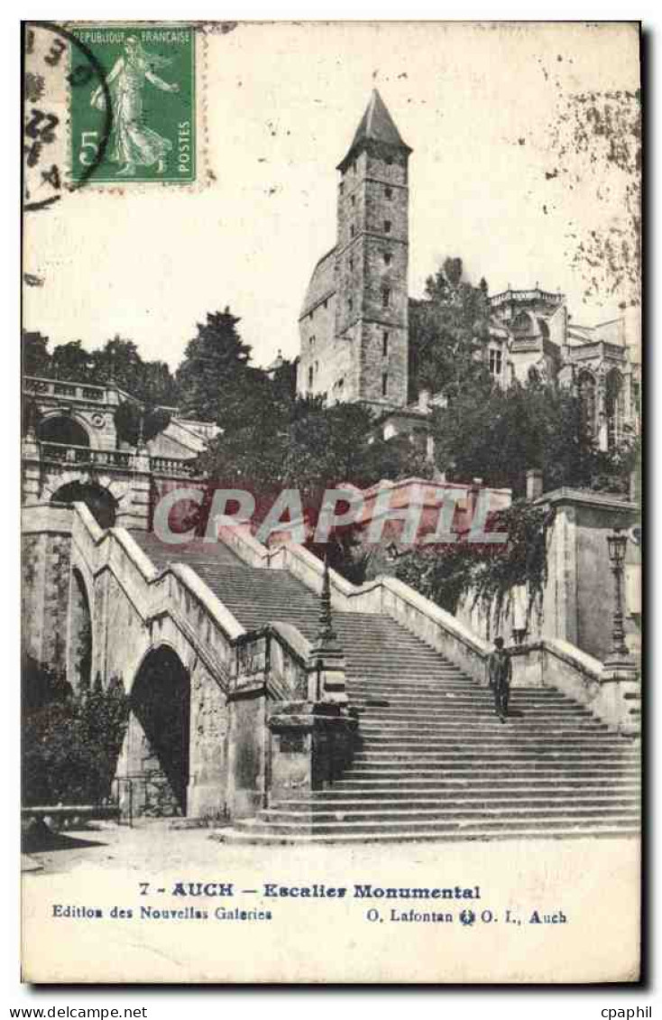 CPA Auch Escalier Monumental