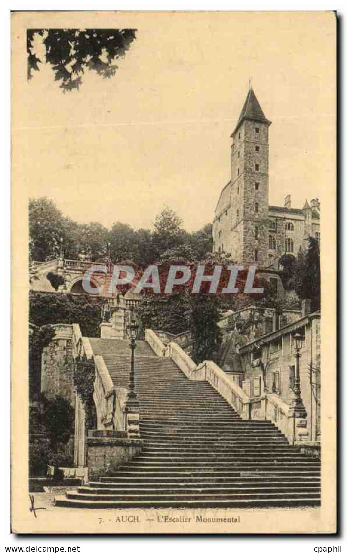 CPA Auch L'Escalier Monumental