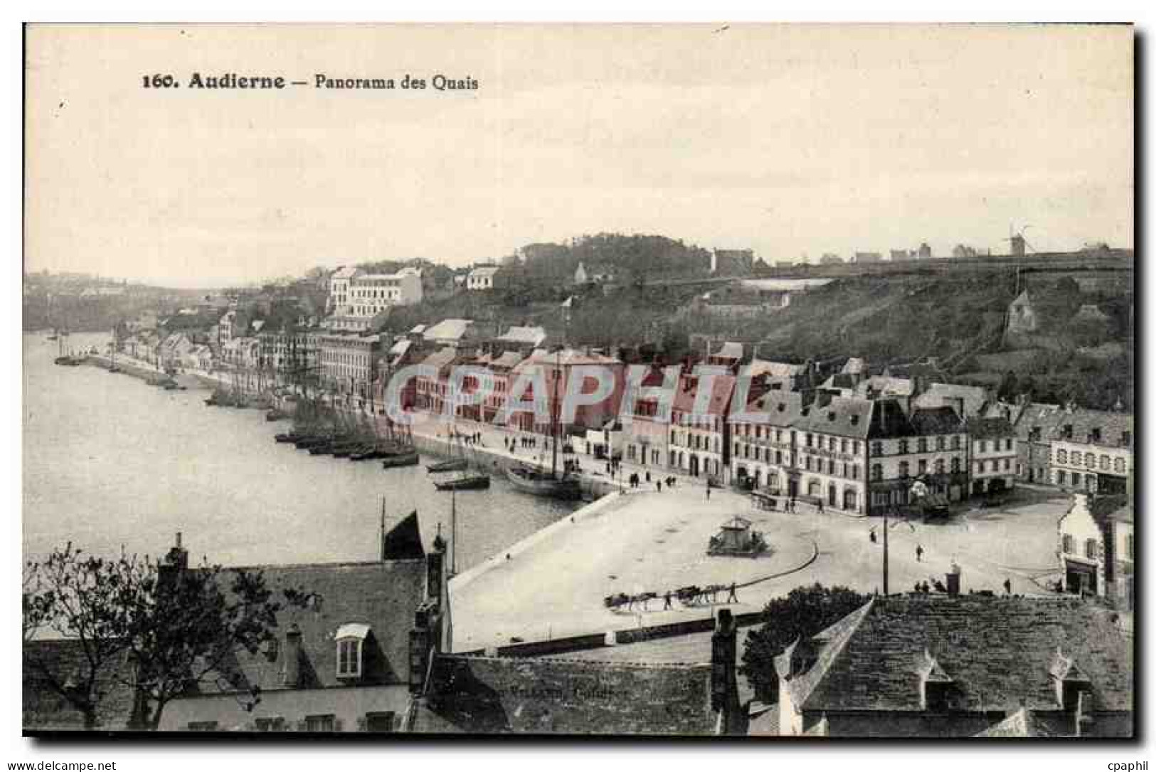 CPA Audierne Panorama des quais