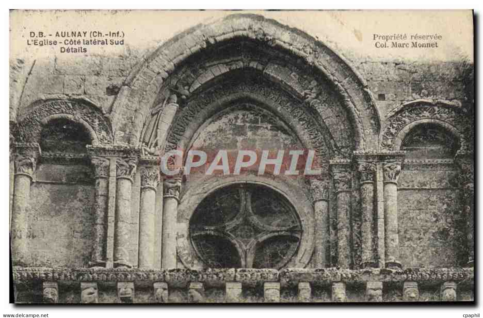 CPA Aulnay L'Eglise Cote lateral Sud Details