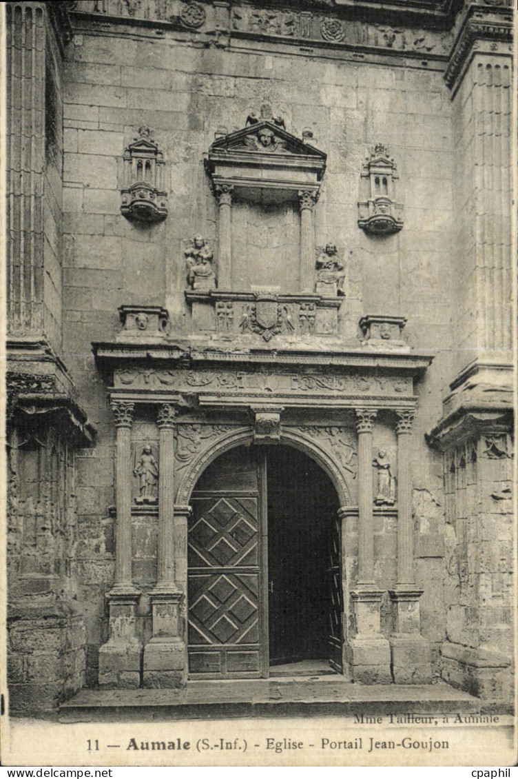 CPA Aumale Eglise Portail Jean Goujon