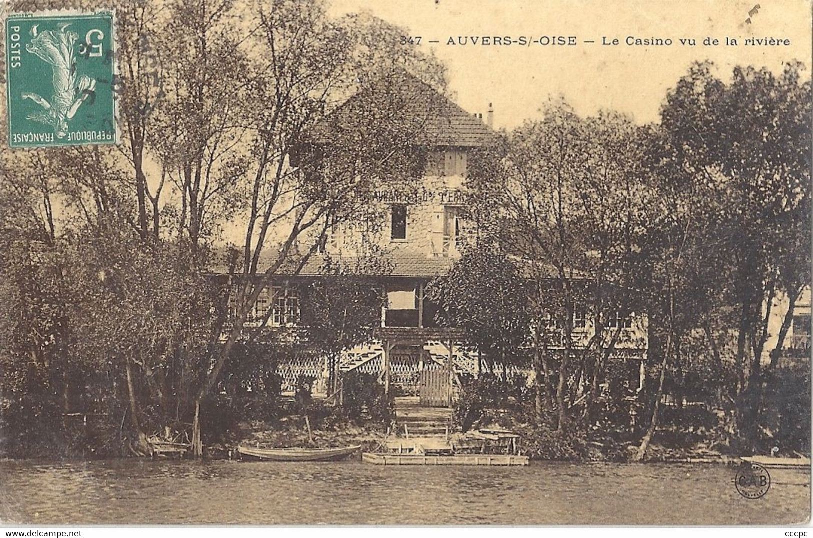 CPA Auvers-sur-Oise Le Casino vu de la rivière