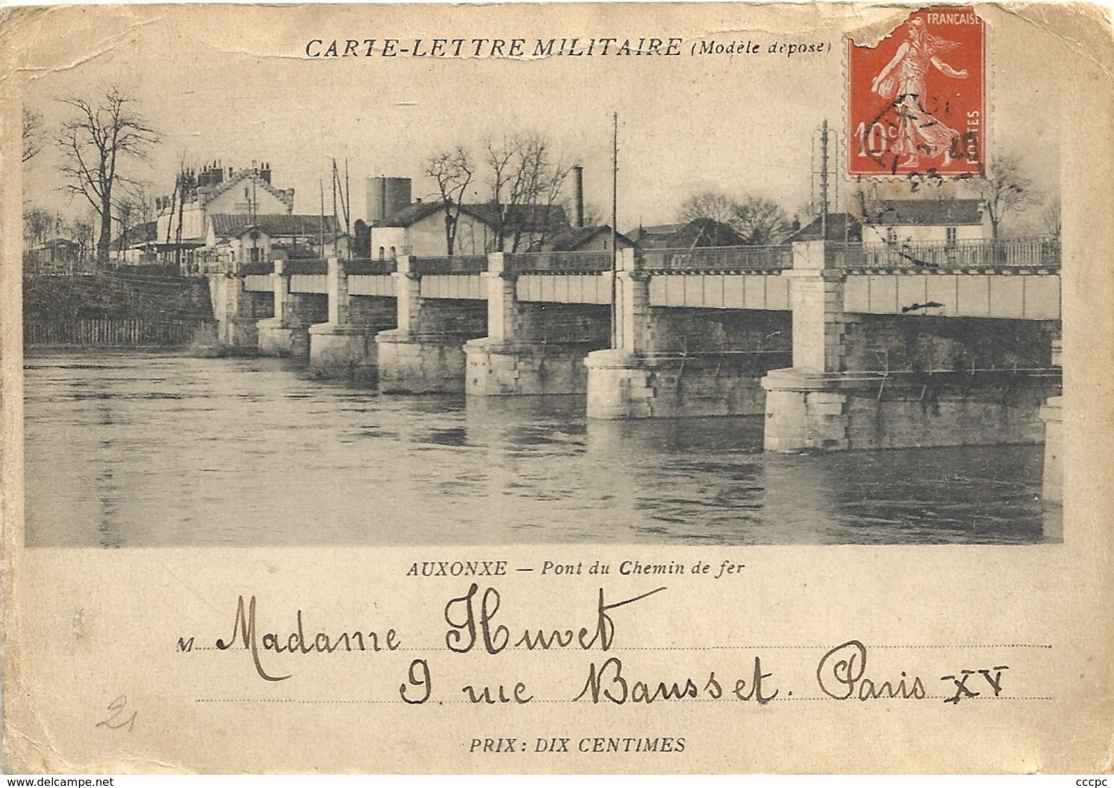 CPA Auxonne Carte lettre militaire