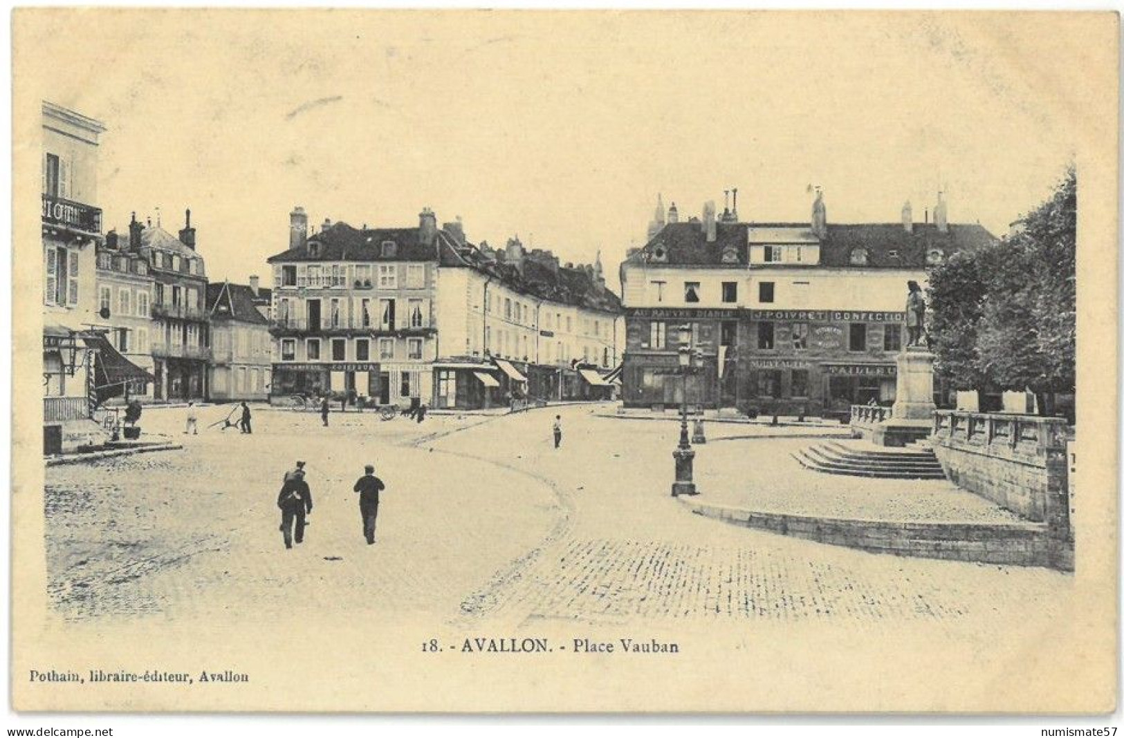 CPA AVALLON - Plage Vauban - Pothain , libraire-éditeur , Avallon, n°18 - Année 1906