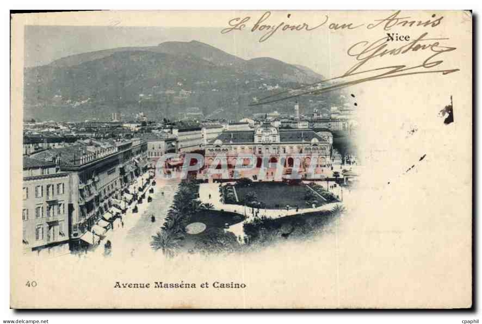 CPA Avenue Massena et Casino