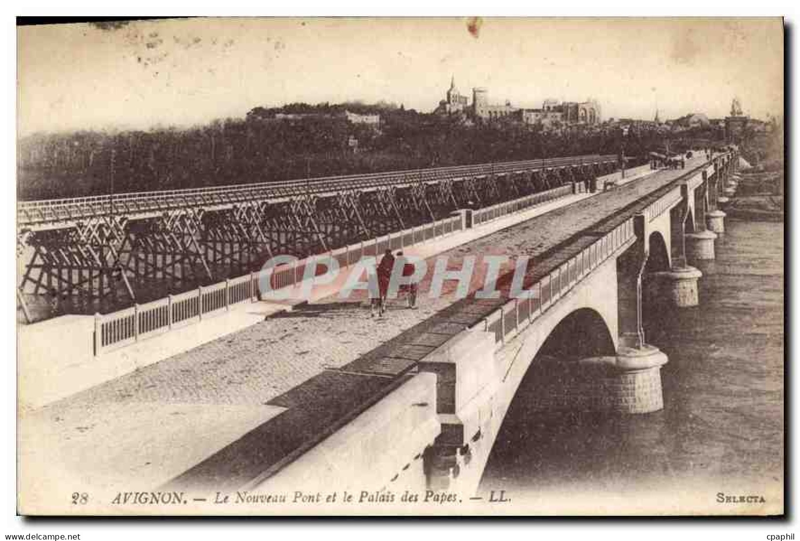 CPA Avignon Le Nouveau Pont et le Palais des Papes