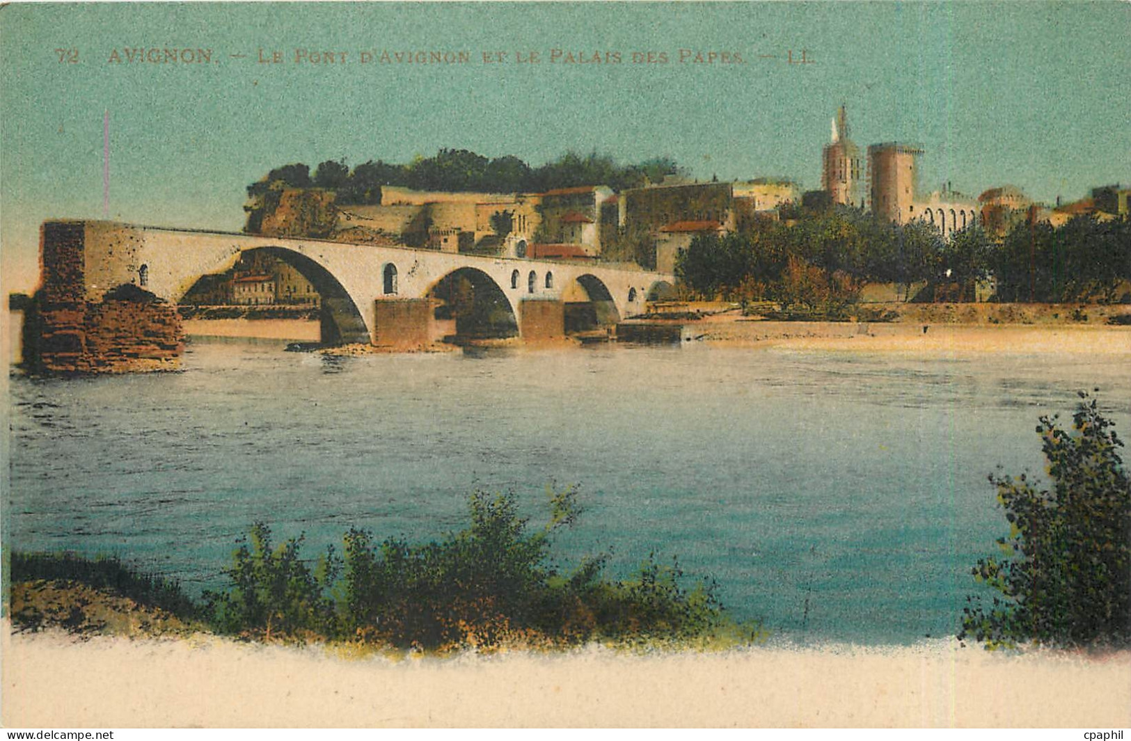 CPA Avignon - Le Pont d'Avignon et Le Palais des Papes
