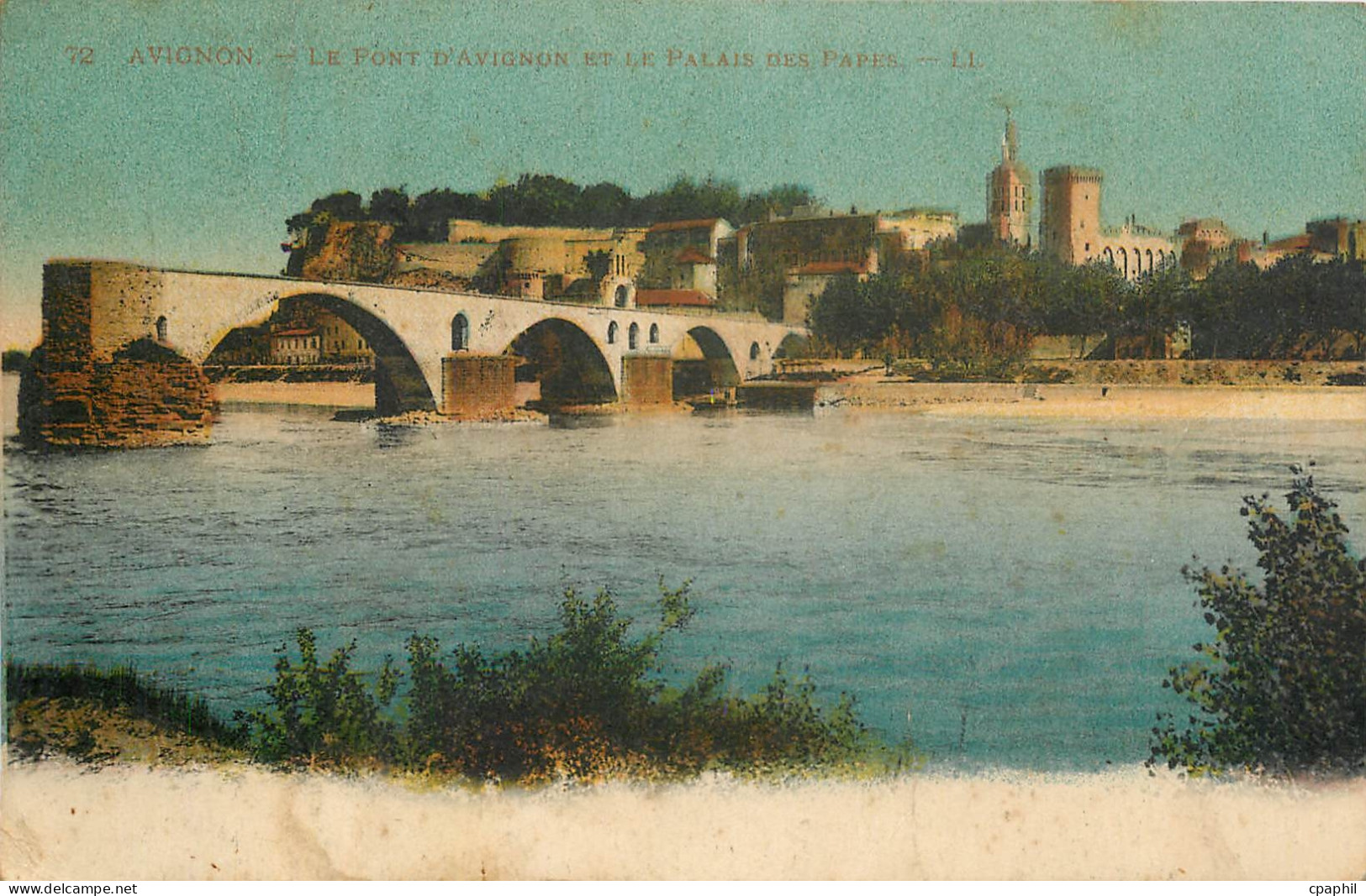 CPA Avignon - Le Pont d'Avignon et Le Palais des Papes