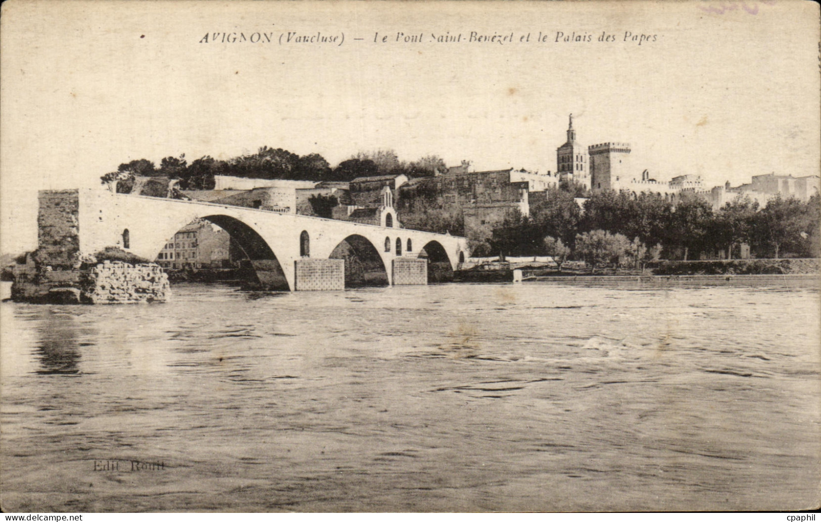 CPA Avignon Le Pont Saint Benezet et le Palais des Papes