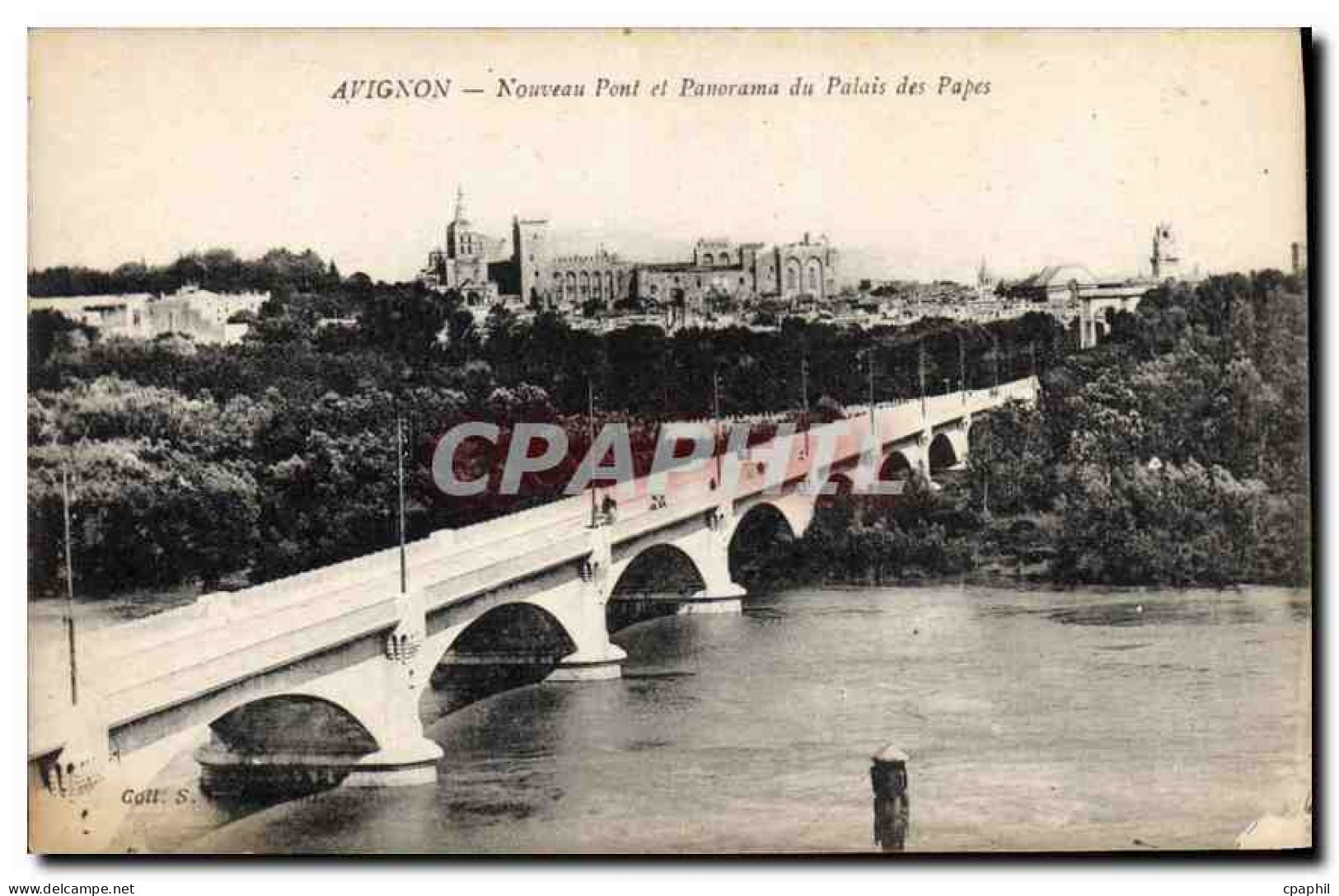 CPA Avignon (Vaucluse) Nouveau Pont et Panorama du Palais des Papes