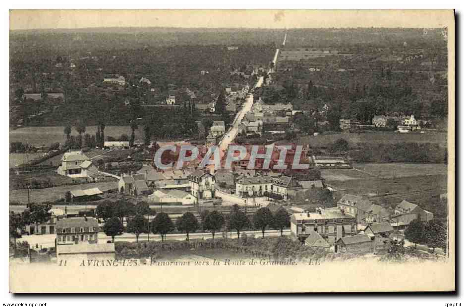 CPA Avranches Panorama vers la route de Graville