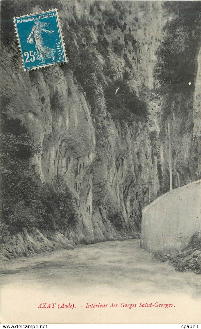 CPA Axat (Aude) Interieur des Gorges Saint Georges