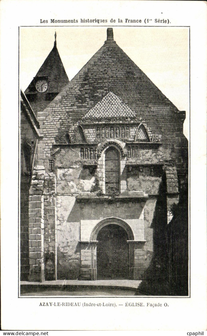 CPA Azay Le Rideau Eglise Facade