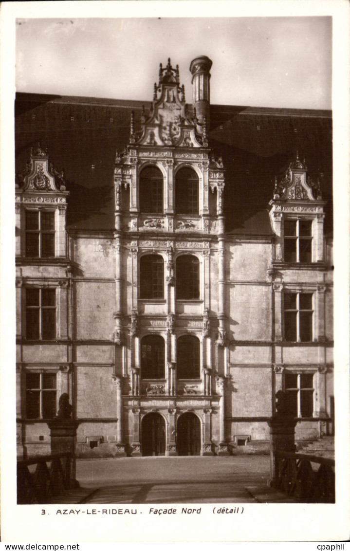 CPA Azay le Rideau Facade Nord detail
