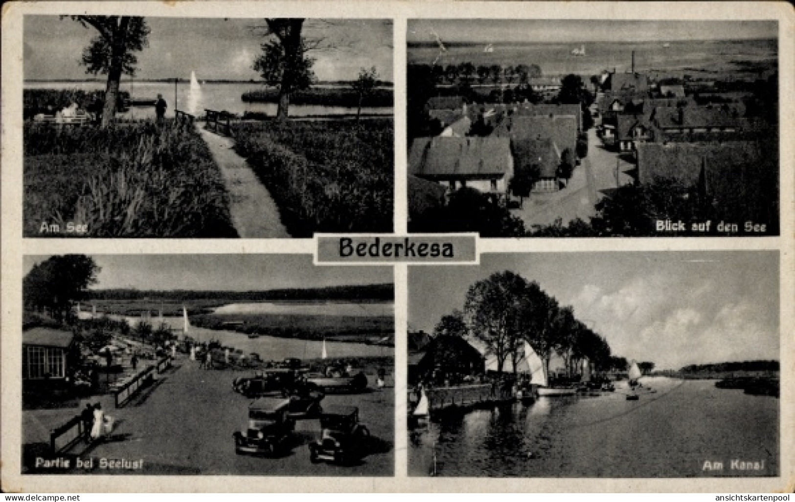 CPA Bad Bederkesa Geestland Niedersachsen, Panorama, See, Kanal, Seelust