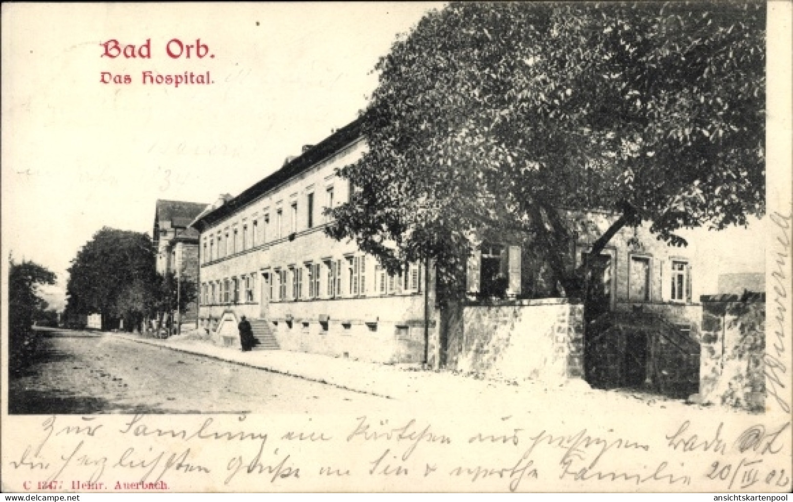 CPA Bad Orb im Main Kinzig Kreis Hessen, Das Hospital, Straßenansicht