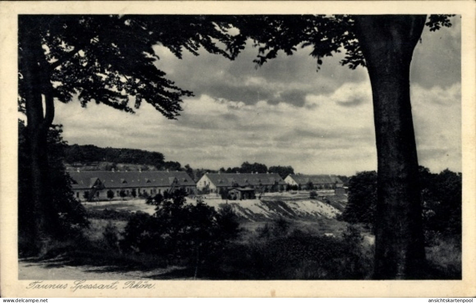 CPA Bad Orb im Main Kinzig Kreis Hessen, Durchblick zum Kinderdorf Wegscheide