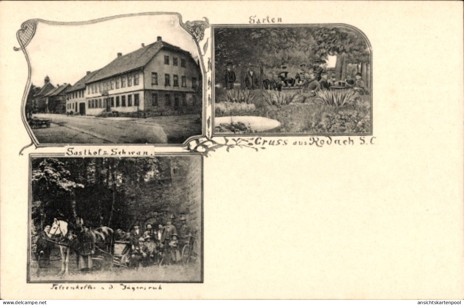 CPA Bad Rodach Oberfranken Bayern, Gasthof zum Schwan, Felsenkeller, Jägersruh