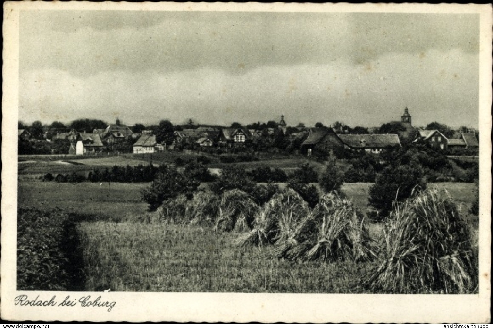 CPA Bad Rodach Oberfranken Bayern, Panorama mit Feldern