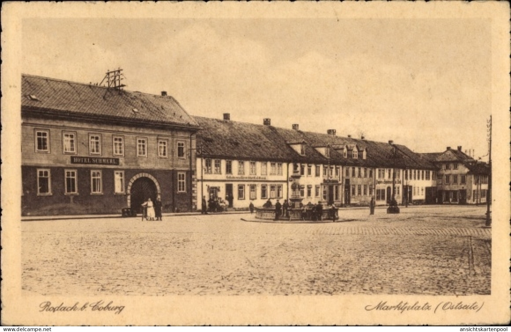 CPA Bad Rodach Oberfranken, Partie am Marktplatz, Hotel Schmerl