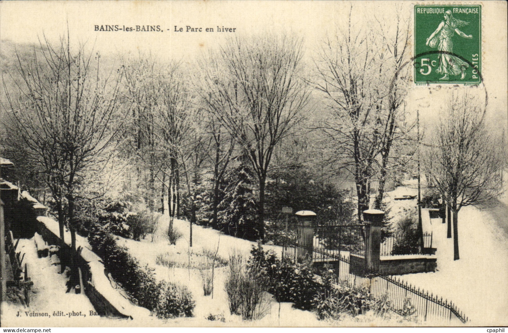CPA Bains les Bains Le Parc en hiver