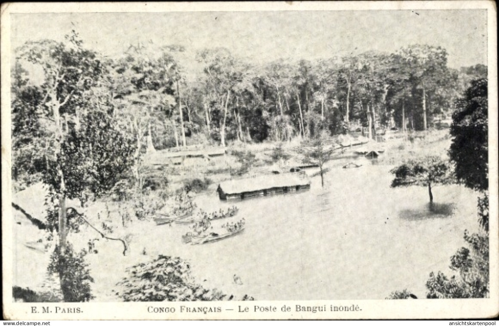 CPA Bangui Französisch Kongo, Überschwemmung