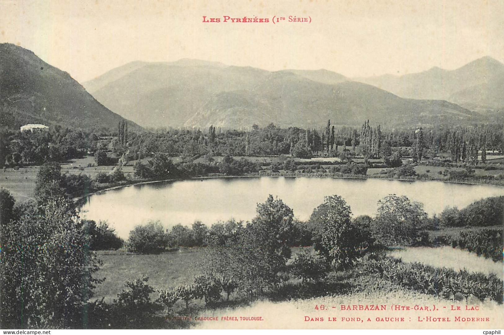 CPA Barbazan (Hte Gar) Le Lac dans le Fond a Gauche L'Hotel Moderne