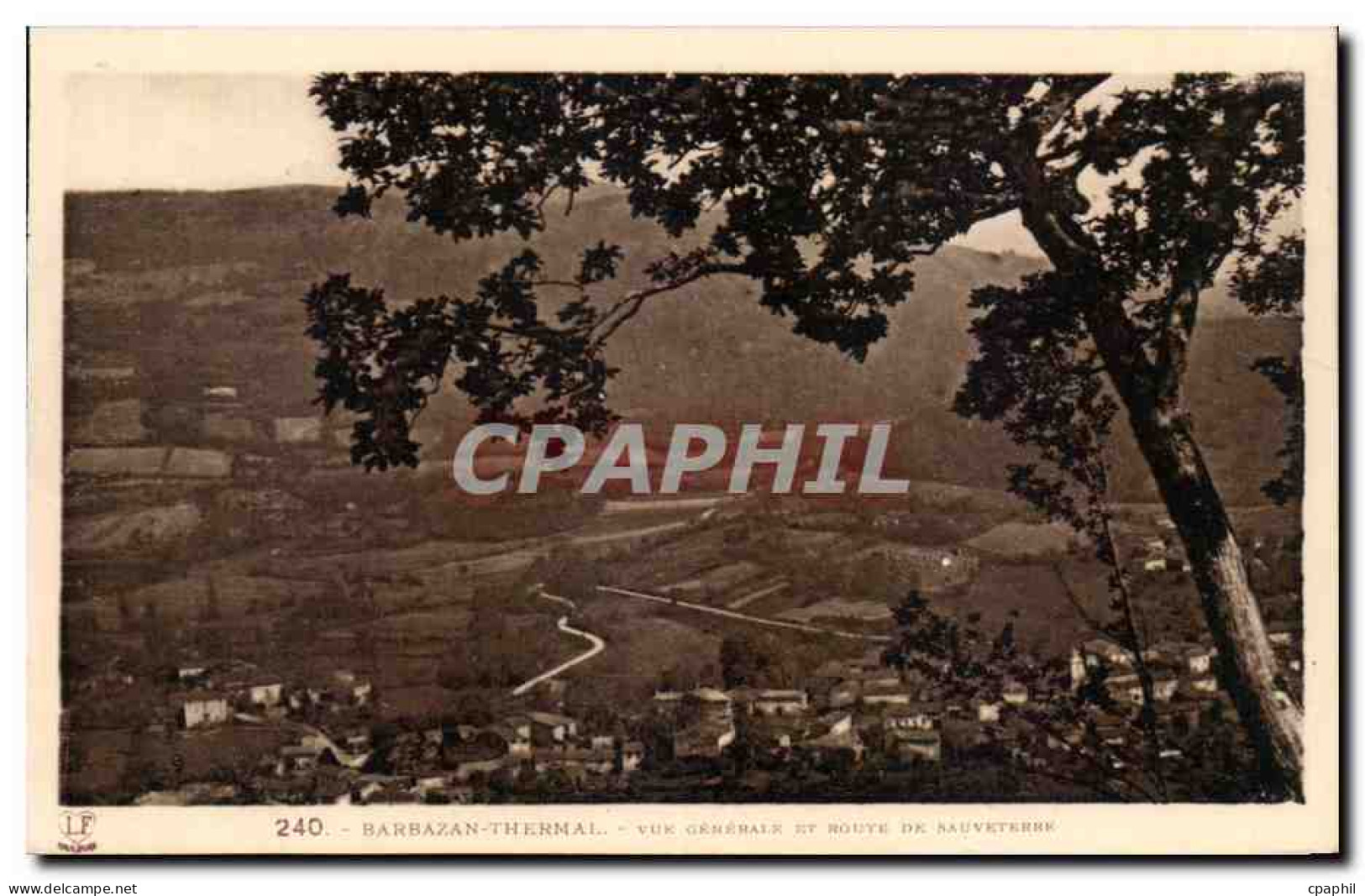 CPA Barbazan thermal Vue generale et route de Sauveterre