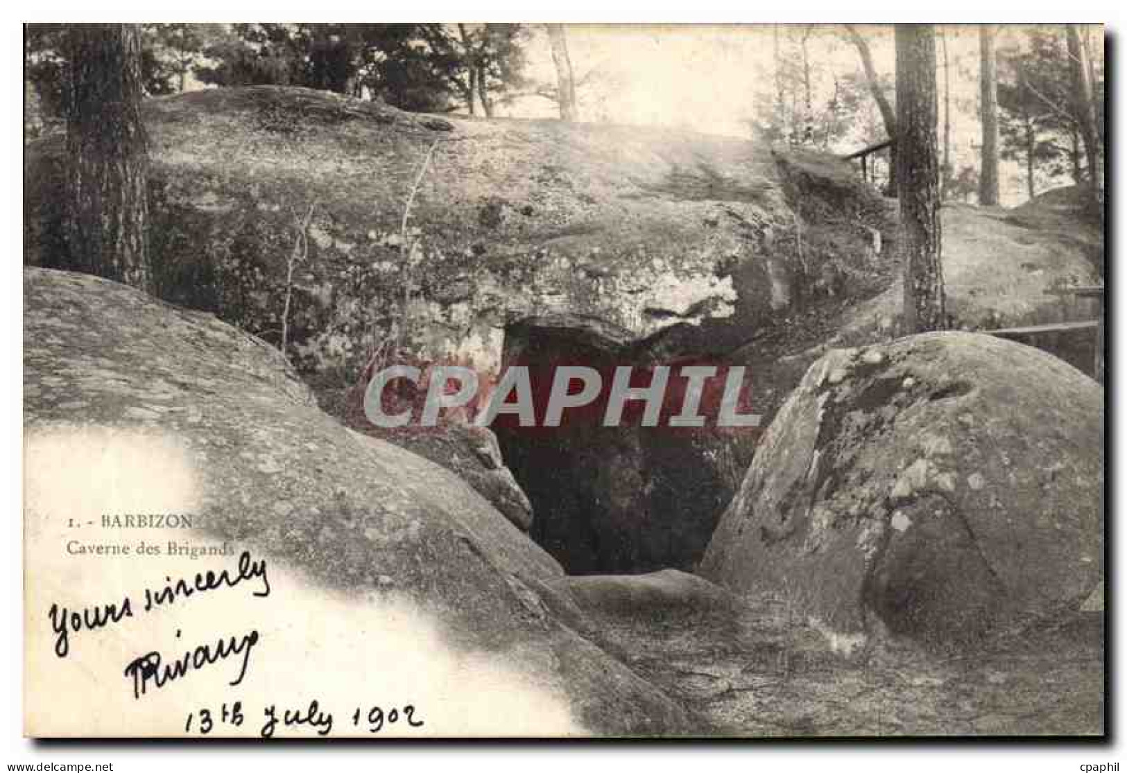 CPA Barbizon Caverne des Brigands