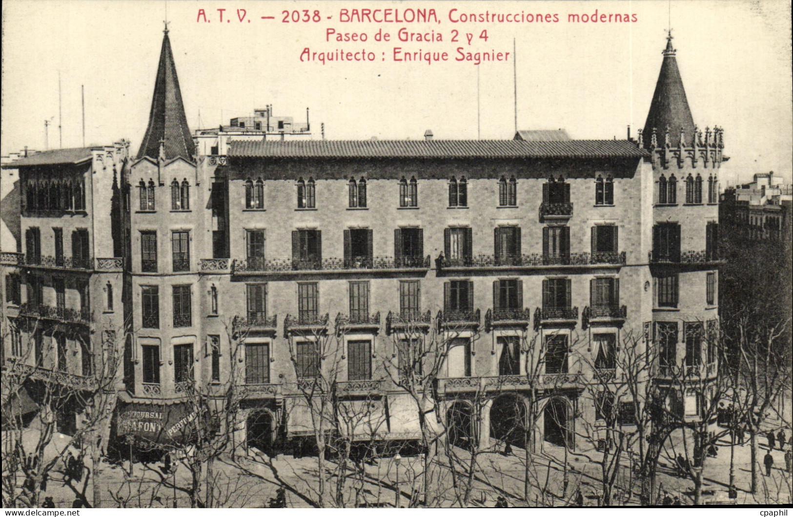 CPA Barcelona Construcciones modernas Paseo de Gracia