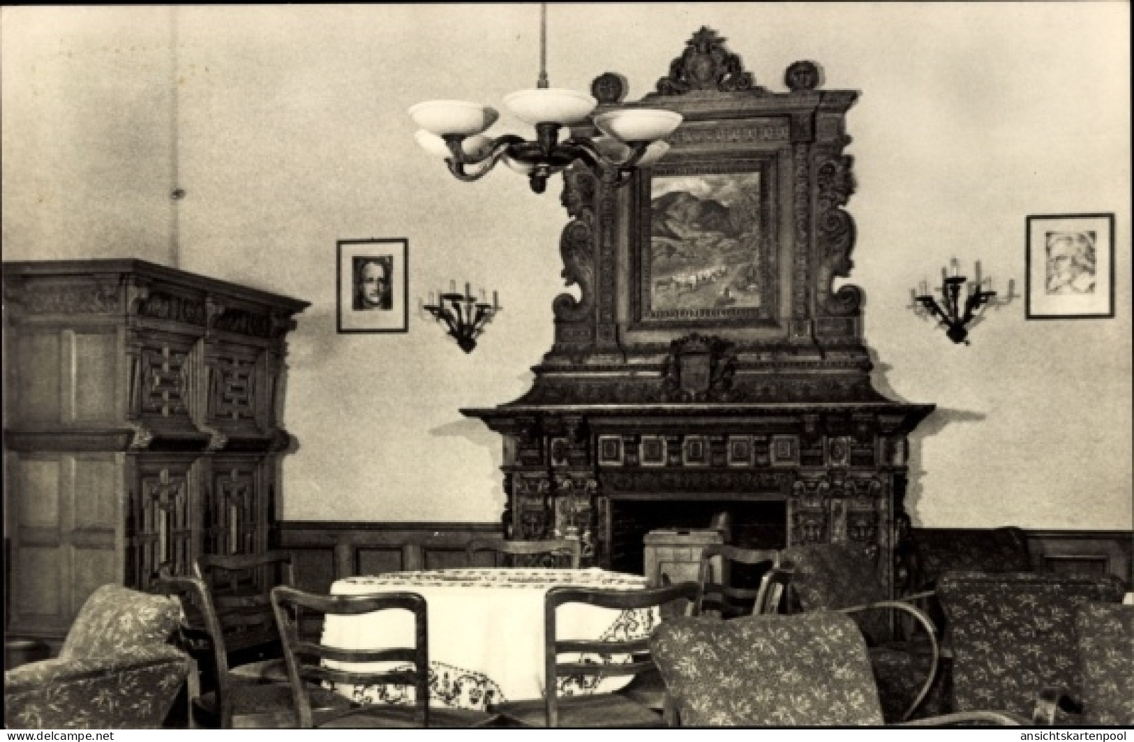 CPA Bärenklau Schenkendöbern Niederlausitz, Genesungsheim Georgij Dimitroff, Innenansicht