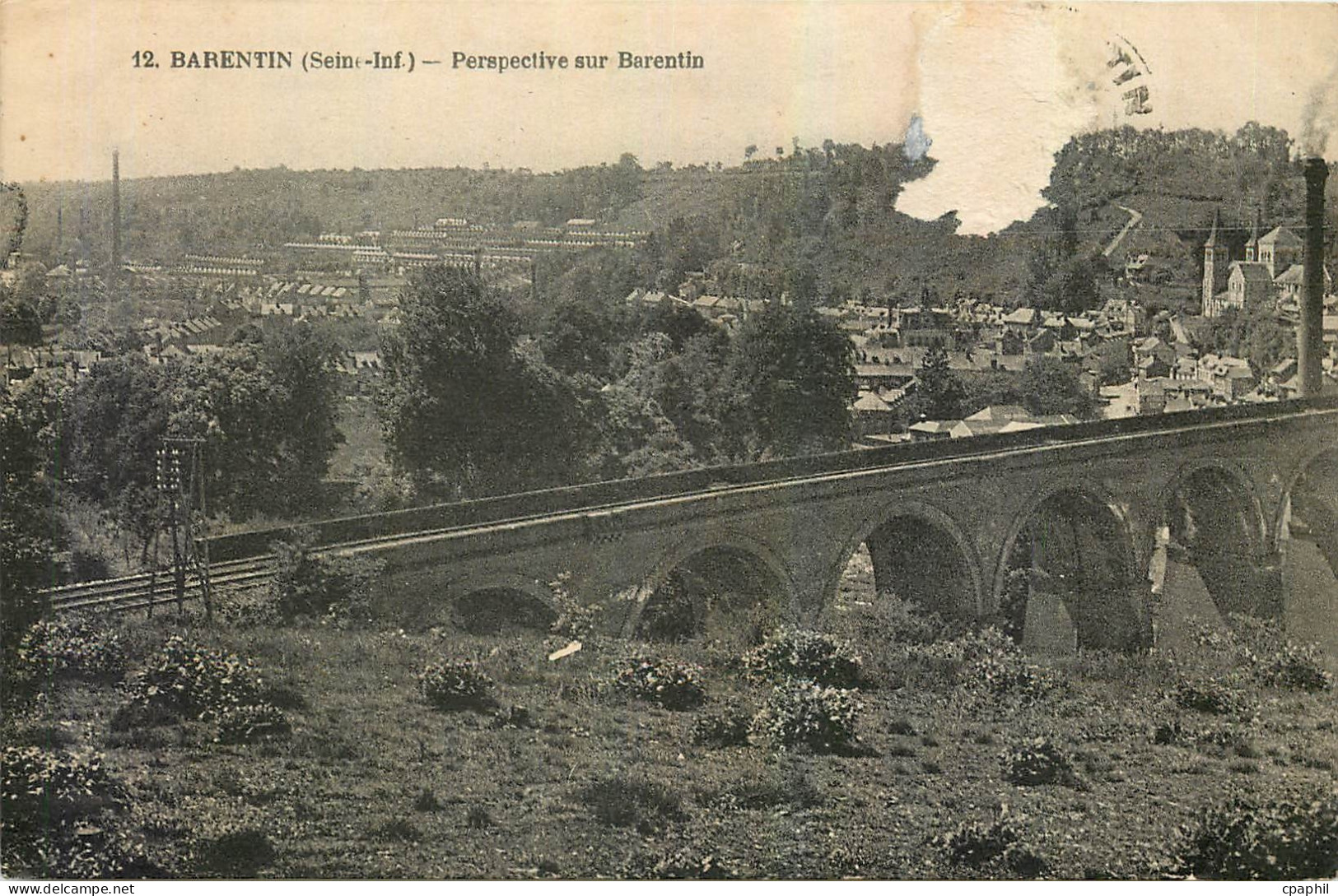 CPA Barentin Seine inf Perspective sur Barentin