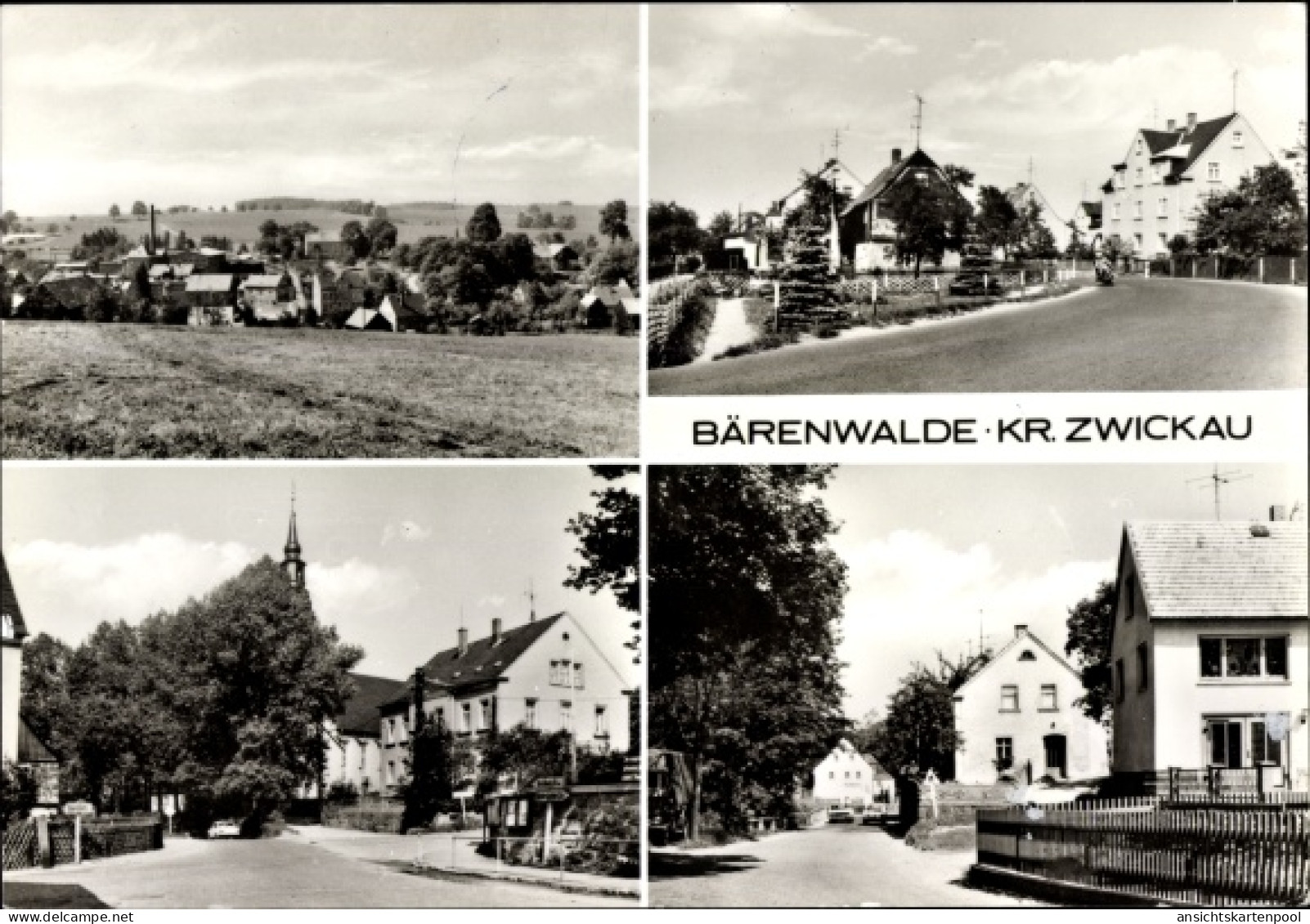 CPA Bärenwalde Crinitzberg in Sachsen, Panorama, Straßenansichten