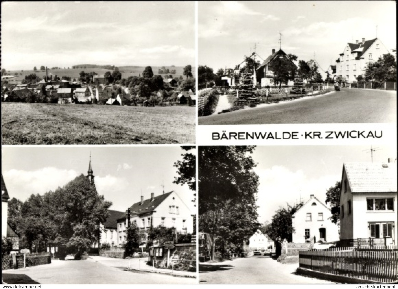 CPA Bärenwalde Crinitzberg in Sachsen, Panorama, Straßenpartie