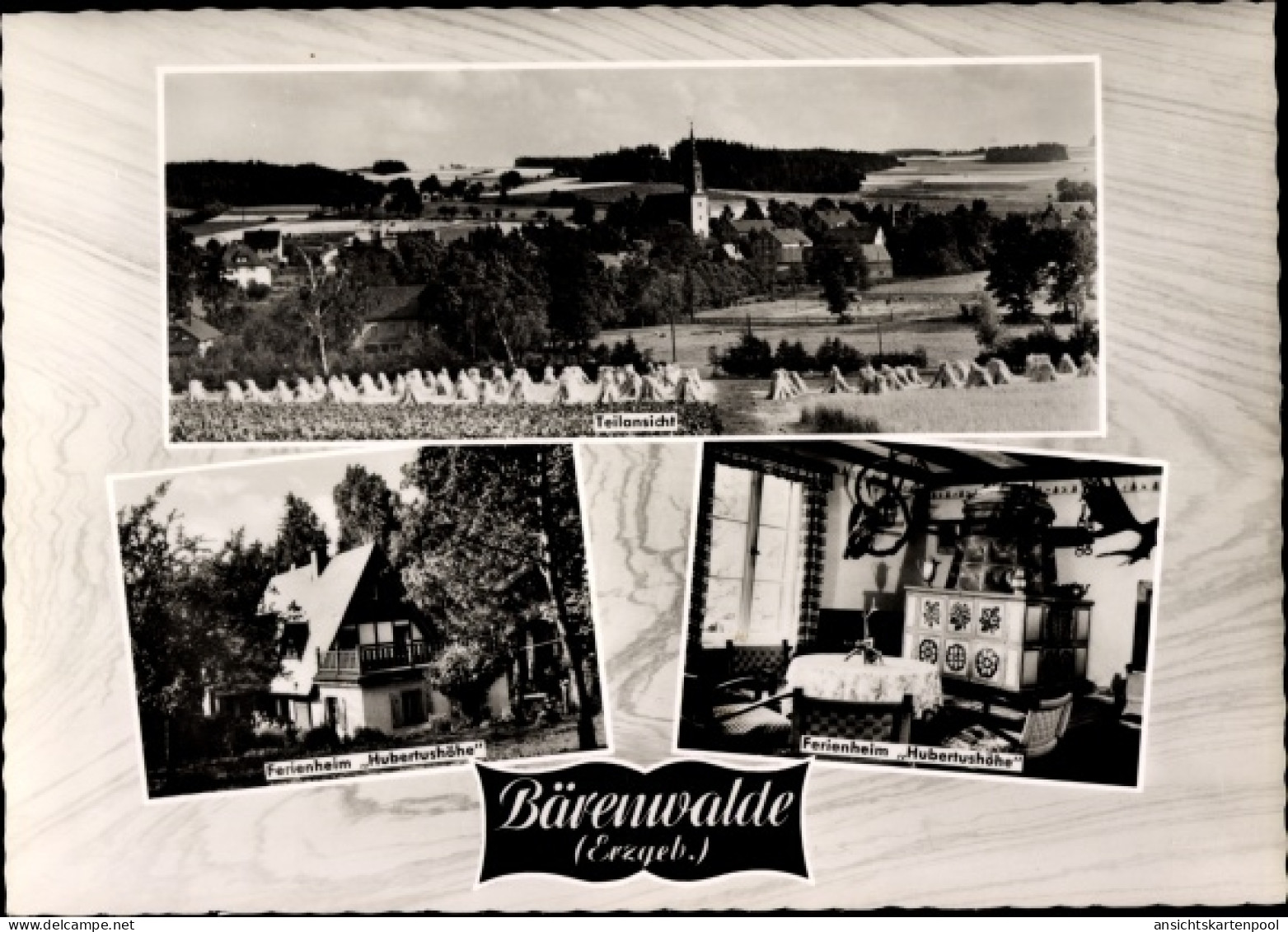 CPA Bärenwalde Crinitzberg in Sachsen, Teilansicht, Ferienheim Hubertushöhe