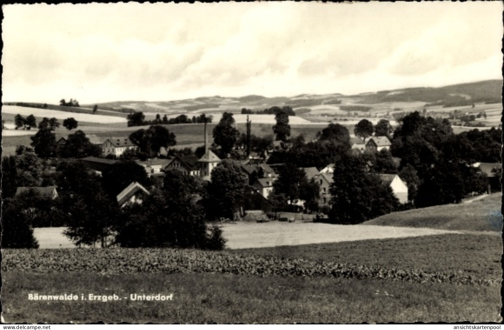CPA Bärenwalde Crinitzberg in Sachsen, Teilansicht, Unterdorf