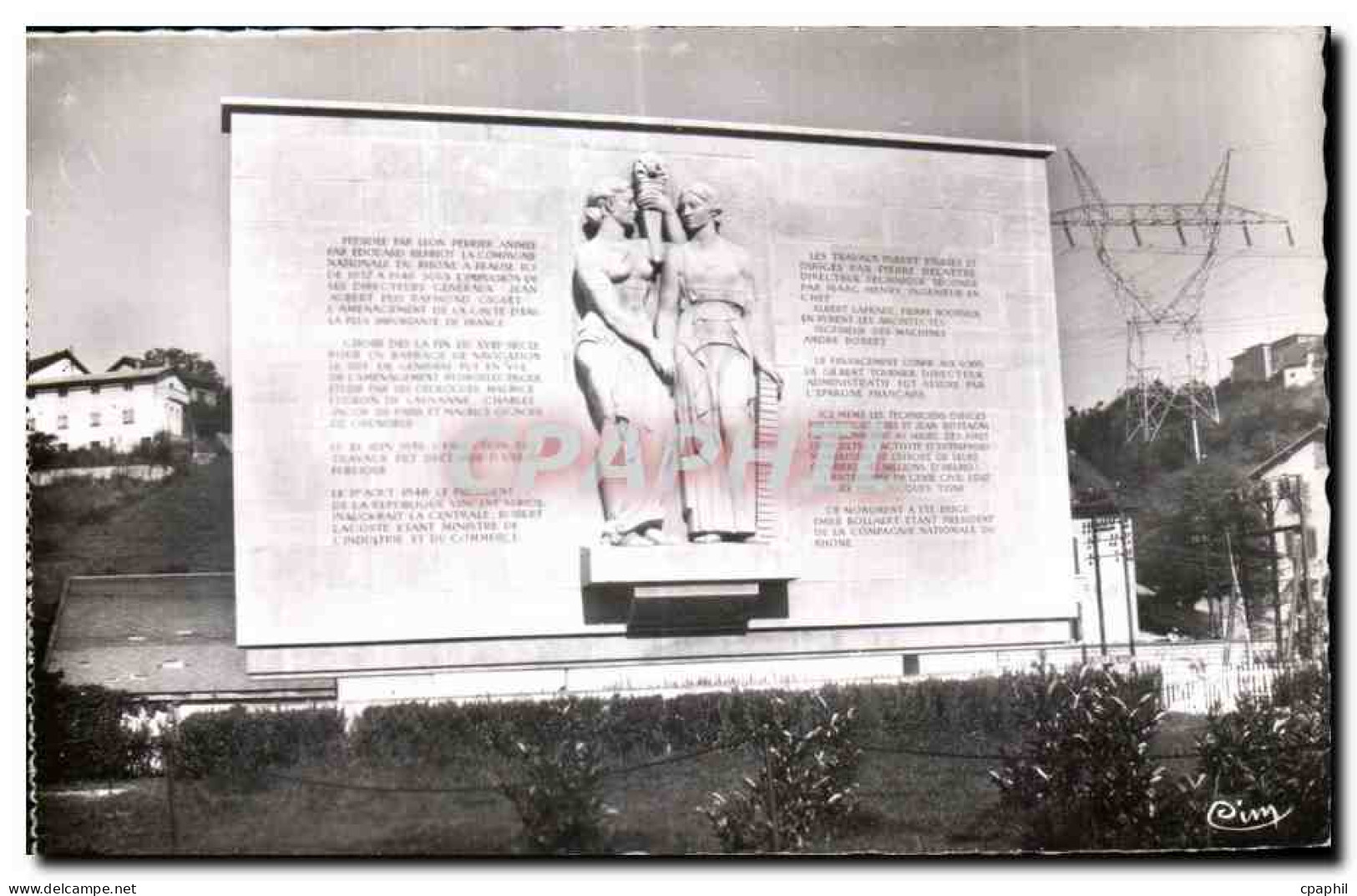 CPA Barrage de Genissiat Ain Monument commemoratif