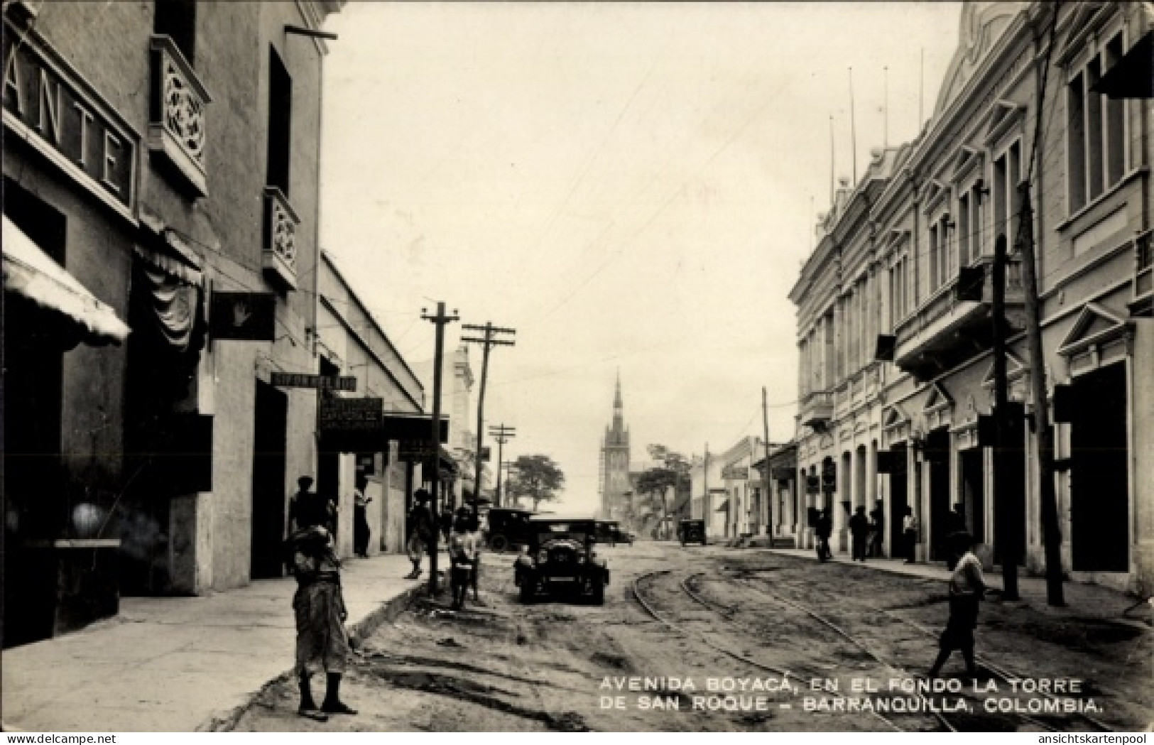 CPA Barranquilla Kolumbien, Avenida Boyacá, Torre de San Roque, Straßenansicht,